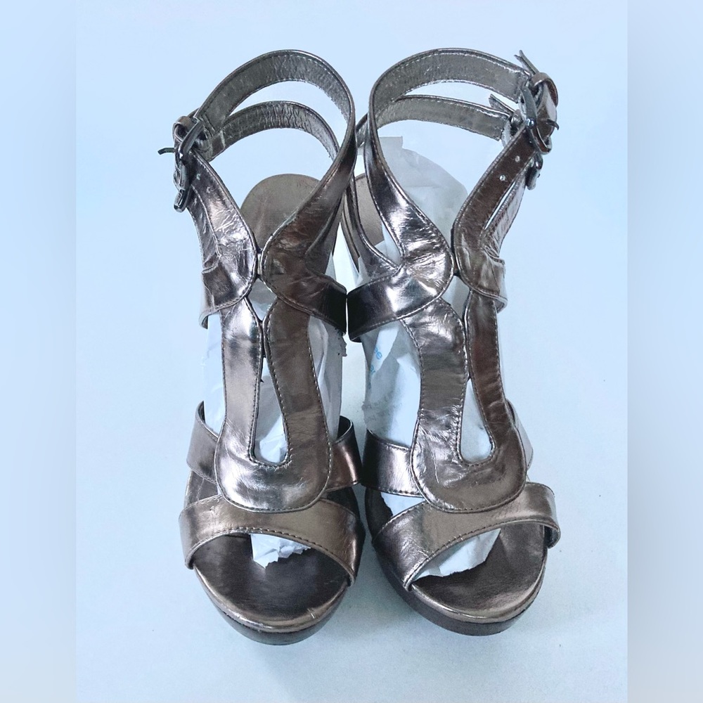 Aldo Leather Wedge Platform Sandals